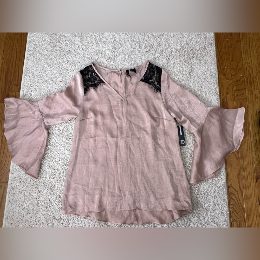 Women’s Size Medium New Directions Pink Silk Blouse NWT
